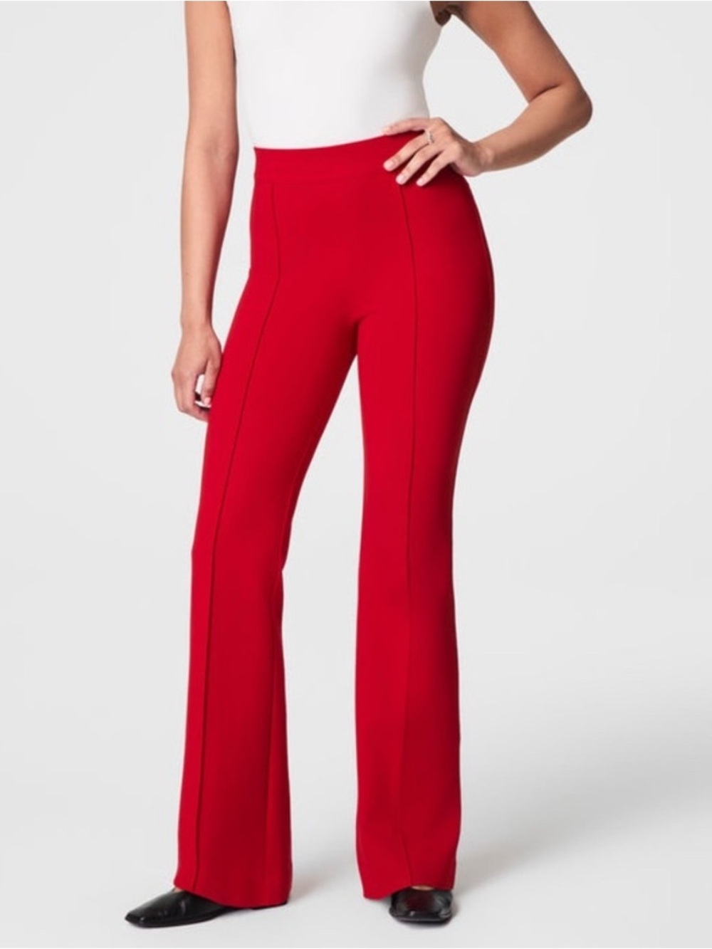 Spanx Perfect Fit Ponte High Rise Flare Pant True Red Size Small SuperSmooth